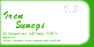 iren sumegi business card